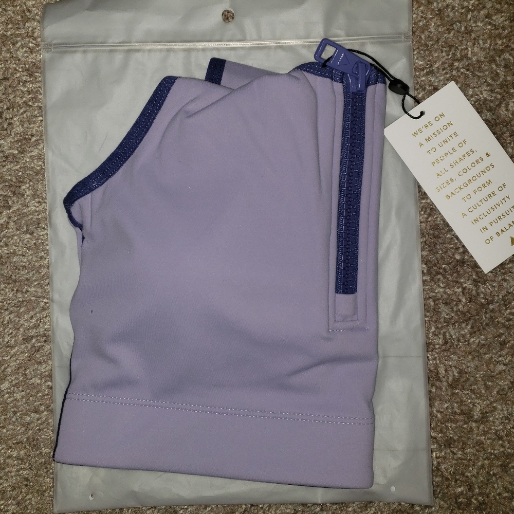 Vitality Balance Athletic Isotope Zip Bra - S - Celestite - BNWT
